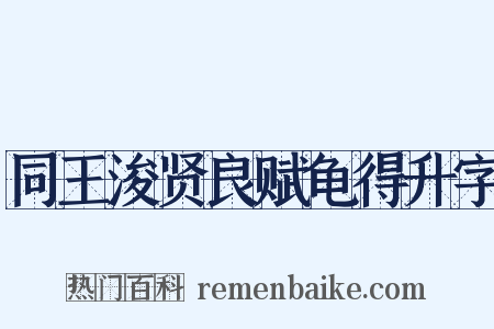 同王浚贤良赋龟得升字是什么意思的图片